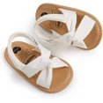 thumbnail image 5 of Infant Baby Girls Boys Sandals Summer Bowknot Crib Shoes Toddler Pu Leather Flower Soft Rubber Sole Dress Flats First Walker Shoes, 5 of 7