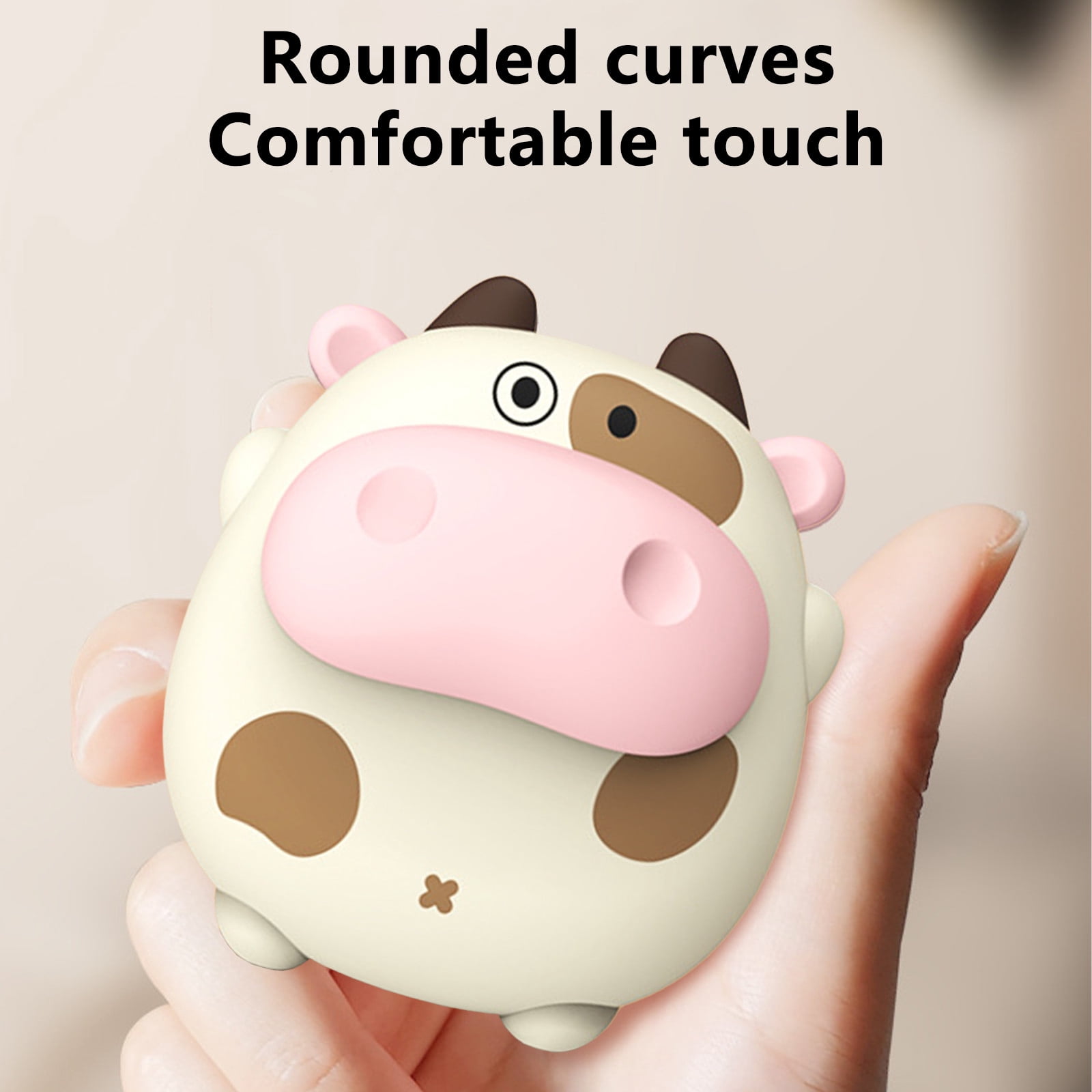 VibHome Winter Cute Cow USB Fast Charging Two Speed Temperature Control Delicate Heating On Both Sides Lightweight And Portable Fast Heating Hand Warmer