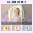 thumbnail image 4 of Yiwa Lighted Vanity Set for Kids, Girls Dressing Table and Stool with LED Mirror, Drawer & Storage Shelves for Ages 3-9, 4 of 7