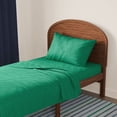 thumbnail image 3 of Mainstays Kids 100% Cotton Percale Bed Sheet Set, Twin, Green Grid, 3-Piece, 3 of 8