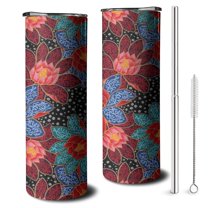 20oz Pioneer Flower Skinny Tumblers Stainless Steel Tumbler with Lid and Straw,Vacuum Insulated Double Wall Travel Tumbler Cups with Cleaning Brush for Coffee,Tea