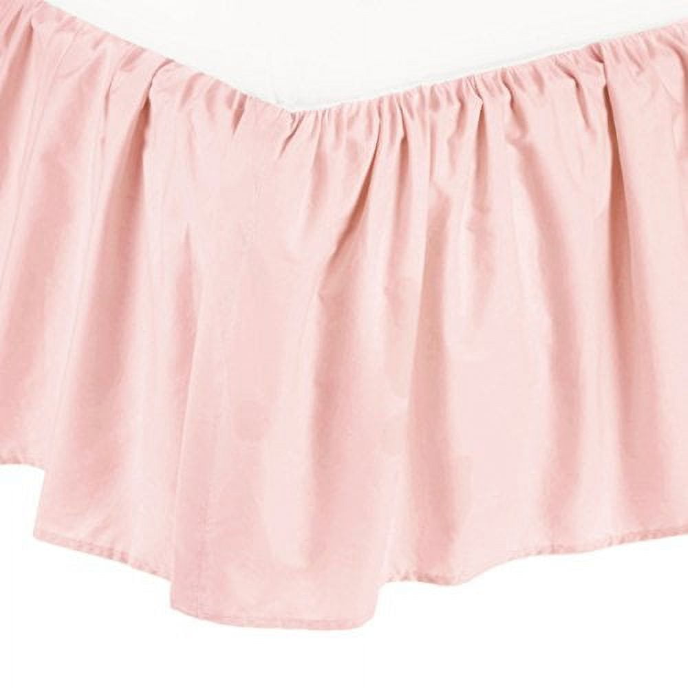 American Baby Company 100% Natural Cotton Percale Ruffled Crib Skirt, Blush Pink, Soft Breathable, for Girls