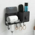 thumbnail image 5 of Honmine Hair Dryer Holder,3-in-1 Blow Dryer Holder Heightened design with Plug&Cord Winding,Bathroom Organizer Wall Mounted/Cabinet Door for Flat/Curling Irons Hair Straighteners, 5 of 6