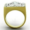 thumbnail image 3 of Mens Ring Squared Round Stainless Steel Ring with AAA Grade CZ in Clear, 3 of 7