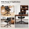 thumbnail image 4 of FASTES Armless Office Chair, Ergonomic Desk Chair Mid-Century Modern Home Vanity Chair Faux Leather Accent Computer Chairs Adjustable Height Swivel, Black, 4 of 8