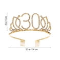 thumbnail image 3 of Tiara de cumpleaños número 30 para niña, con cristales y diamantes de imitación, corona de reina, diadema con peines para el pelo, ideal para fiestas de cumpleaños número 30 y decoraciones de gradua, 3 of 4