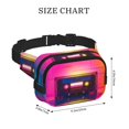 thumbnail image 4 of Zufioo Neon Cassette Tape Print Square Double Layer Waist Bag, Durable & Stylish Fanny Pack with Zippered Pockets and Adjustable Strap for Outdoor & Daily, 4 of 9