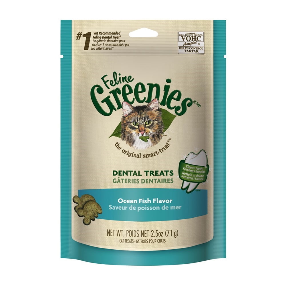(2 pack) Greenies Feline Ocean Fish Flavor Dental Cat Treats, 2.5 Oz