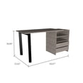 thumbnail image 4 of FM FURNITURE Praga 120 Modern Wood Desk with 2-Drawer & 2 Shelves in Light Gray, 4 of 6