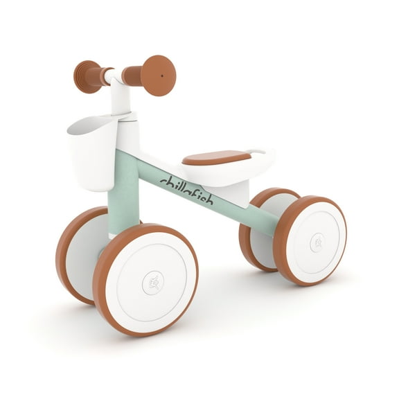Chillafish Quadi Racer Toddler Balance Bike Ride-On Toy, Stable 4-Wheel No-Pedal Training Bike, Adjustable Seat, Ages 1–3, Breeze