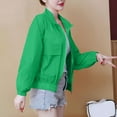 thumbnail image 5 of Miluxas Women's Sun Protection Cropped Jackets Zip Up Cooling Shirt Athletic Workout Running Green XXL(XXL), 5 of 5