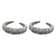 thumbnail image 4 of tredstone Bandeaux Perles Cristal Strass Accessoire de Coiffure Style Baroque Épais Mode Accessoires de Coiffure pour Femmes Blanc Coloré 2ensemble, 4 of 6