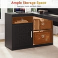 thumbnail image 6 of YANGLI 62.2" Farmhouse L-Shaped Desk with Drawers, Shelves & Power Outlet, Monitor Stand & Printer Shelf, Black, 6 of 6