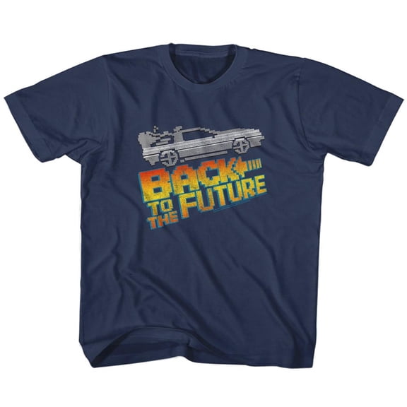 Back to the Future 8-Bit To The Future Navy Children's T-Shirt