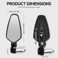 thumbnail image 2 of Bar End Mirrors and Mirror Plugs - 7/8" (22mm) Adjustable Motorcycle Handlebar Mirrors Compatible With Honda GROM MSX125 CB650F GSXS750, Z125 Pro Z800 Z900 Z750 Z650, MT09 MT03 MT10 FZ6 (Black), 2 of 6