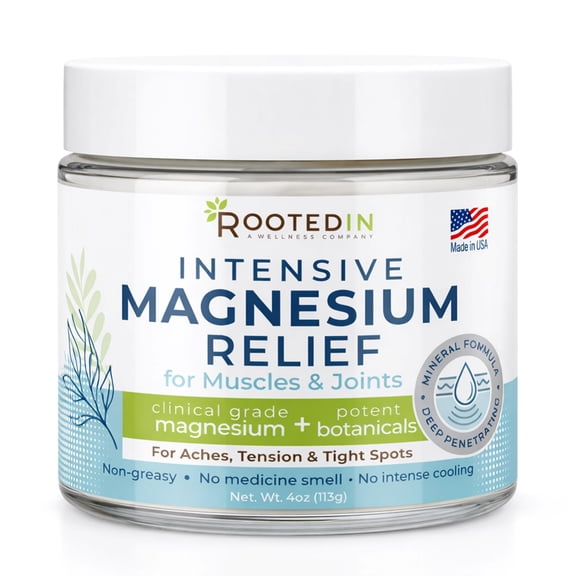 Rooted In Intensive Magnesium Relief Cream for Muscles and Joints, 4 oz