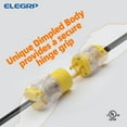 thumbnail image 4 of ELEGRP Lighted 15 Amp 125 Volt NEMA 5-15P 2 Pole 3 Wire Grounding Straight Blade Electrical Plug Replacement Cord Outlet Commercial Grade, Yellow, 5 Pack, 4 of 6