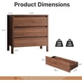 thumbnail image 2 of FURNIWAY Walnut 3 Drawer Dresser for Bedroom, 31.4 Inch Wide Wooden Chest of Drawers with Hidden Handles, Modern Storage Cabinet for Bedroom or Entryway, 2 of 8