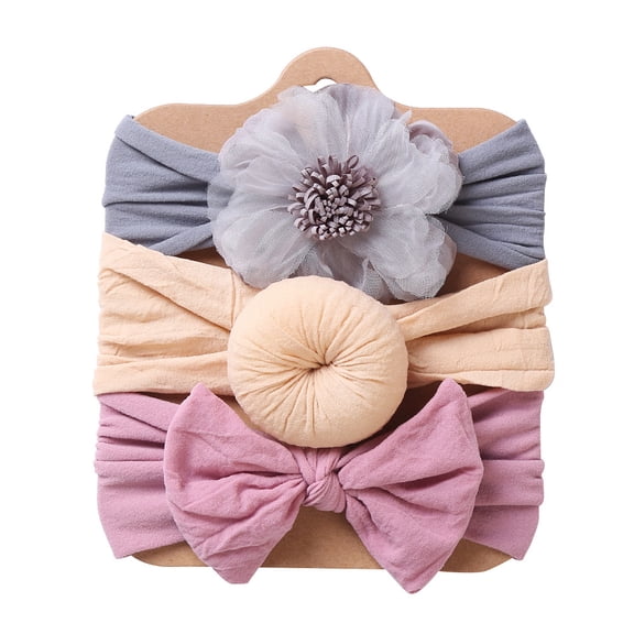 3-Pack Baby Headbands – Elastic Hair Bow Hairbands for Newborns, Infants, Toddlers & Girls, Cute Hair Accessories