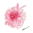 thumbnail image 2 of Qiopertar Vintage Fascinator Hat, Flower Mesh Ribbons Feathers Headband with Clip, Tea Party Bridal Cocktail Headwear for Women Girls, Pink, 2 of 6