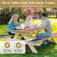 thumbnail image 3 of Picnic Table Cover with Bench Covers, 6FT Waterproof Windproof Picnic Table Cover, Camping Tablecloth with Carry Bag, Fitted Elastic Rectangle Table and Seat Covers for Patios, Yards, Seasides, 3 of 7