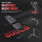 Mikolo Power Rack Cage with LAT Pulldown System,1200 lbs Capacity Power Rack with 800 lbs Capacity Weight Bench Cable Accessories, Black