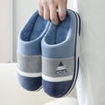 thumbnail image 1 of ZTTD Slippers for Men Winter Warm Memory Foam House Slippers Soft Sky Blue, 1 of 6