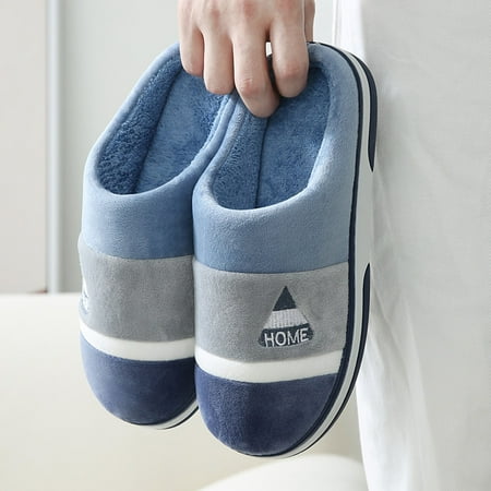 

Huilaibazo Fuzzy Slippers For Men For Men Winter Warm Memory Foam House Slippers Soft
