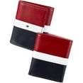 thumbnail image 6 of Tommy Hilfiger Men's Premium Leather Trifold Red Navy Wallet RFID 31TL110022, 6 of 7