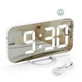 Digital Alarm Clock, Digital Clock Large Display Number, LED Electric Alarm Clocks Mirror Surface for Makeup with Diming Mode, 3 Levels Brightness, Dual USB Ports Modern Decoration for Home Bedroom - image 6 of 10