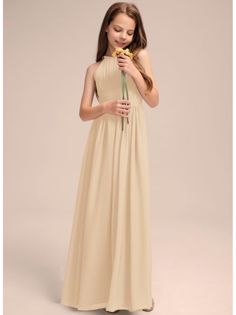 girls' bridesmaid dresses Blush Pink Bridesmaid Dress Chiffon Size XL