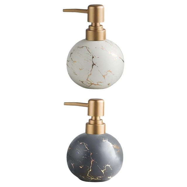 2x Dispensador De Jabón 300ml Champú Baño Loción Bomba Botel Bnco+Gris Sunnimix botella dispensadora de jabón