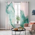 thumbnail image 6 of Kitchen Curtains 84 Inch Length 2 Panels, Marble Green Grommets Window Treatment Curtain, Pink Gold Modern Foil Glitter Wavy Art Thermal Curtains Drapes for Living Room/Bathroom, 6 of 9