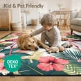 thumbnail image 4 of ODIKA 2'x3' Washable Throw Rug Non-Slip, Low Profile, Flatwoven, Easy Care Door Pcs Boho Plaid Border Welcome Motif Hawaiian Frame Layering for Hallway, Study Room, 4 of 7