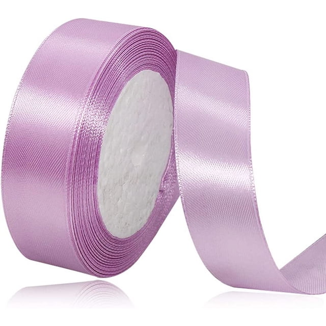 LAICAIW Solid Color Lavender Satin Ribbon, 3/4 Inches x 25 Yards Fabric Satin Ribbon for Gift Wrapping, Crafts, Hair Bows Making, Wreath, Wedding Party Decoration and Other Sewing Projects