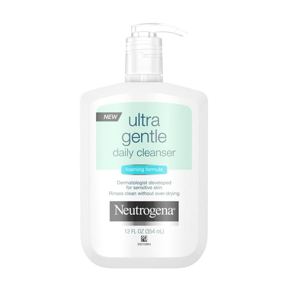 Neutrogena Ultra Gentle Foaming Facial Cleanser, for Sensitive Skin, Hypoallergenic, 12 fl oz-2 Pack