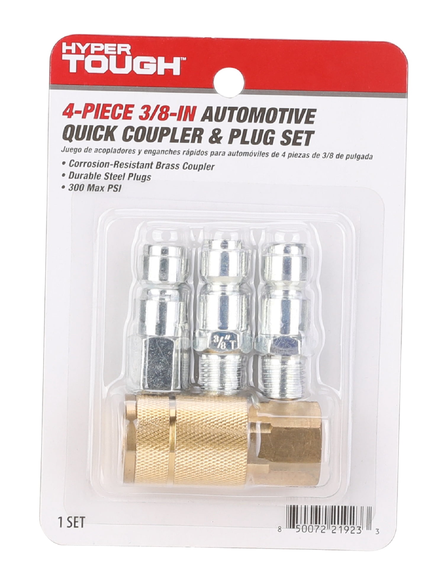 Hyper Tough Steel 1/4 inch FNPT Air Plug Set, 2 Pieces, Zinc