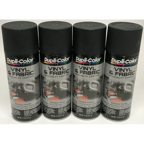 Duplicolor Hvp106 4 Pack Vinyl Fabric Spray High Performance Flat Black 11 Oz Aerosol Can Com - Dupli Color Vinyl Fabric Spray Paint On Carpet