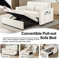 thumbnail image 3 of Howcool Convertible Sleeper Sofa Bed,3-in-1 Pull Out Loveseat Couch with Adjustable Backrest & Storage Pockets,54" Velvet Upholstery,Space-Saving for Living Room Apartment,Beige, 3 of 7