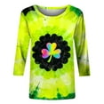 thumbnail image 5 of Craaazy Women's 3/4 Sleeve St. Patrick's Day Printed Round-neck Cozy Tops Gifts, 5 of 5