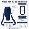 thumbnail image 3 of Lomyolo Water Bottle Carrier Bag for 40oz Tumbler - Neoprene Gym Bottle Holder Pouch with Adjustable Strap, Phone Pocket, Water Bottle Pouch Sleeve Accessories for Fitness, Hiking,Sports,Outdoors, 3 of 7