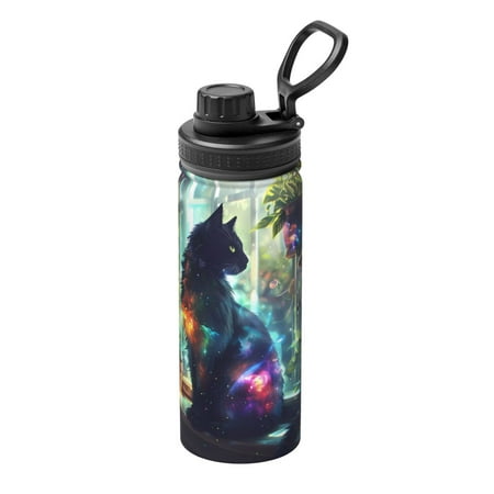 

Hirioo Cosmic Cat In Window for 18oz Sports Insulated Kettle for Gym Hiking Camping Running Mountain Bike Outdoor Sports