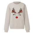 thumbnail image 5 of Christmas Sweatshirt for Men Women Long Sleeve Crewneck Loose Casual Funny Reindeer Face Graphic Sweatshirts Pullover Tops, 5 of 7