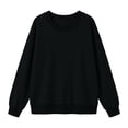 thumbnail image 5 of ClodeEU Women's Crew Neck Long Sleeve Sweatshirt,Casual Loose Fit Pullover Top Black,Women's Plus M, 5 of 9
