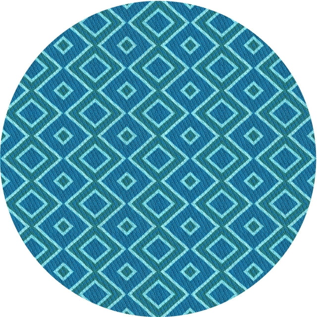 Ahgly Company Tapis d'Intérieur Lavable en Machine Carré Bleu Transitionnel, 3 Pieds Carré