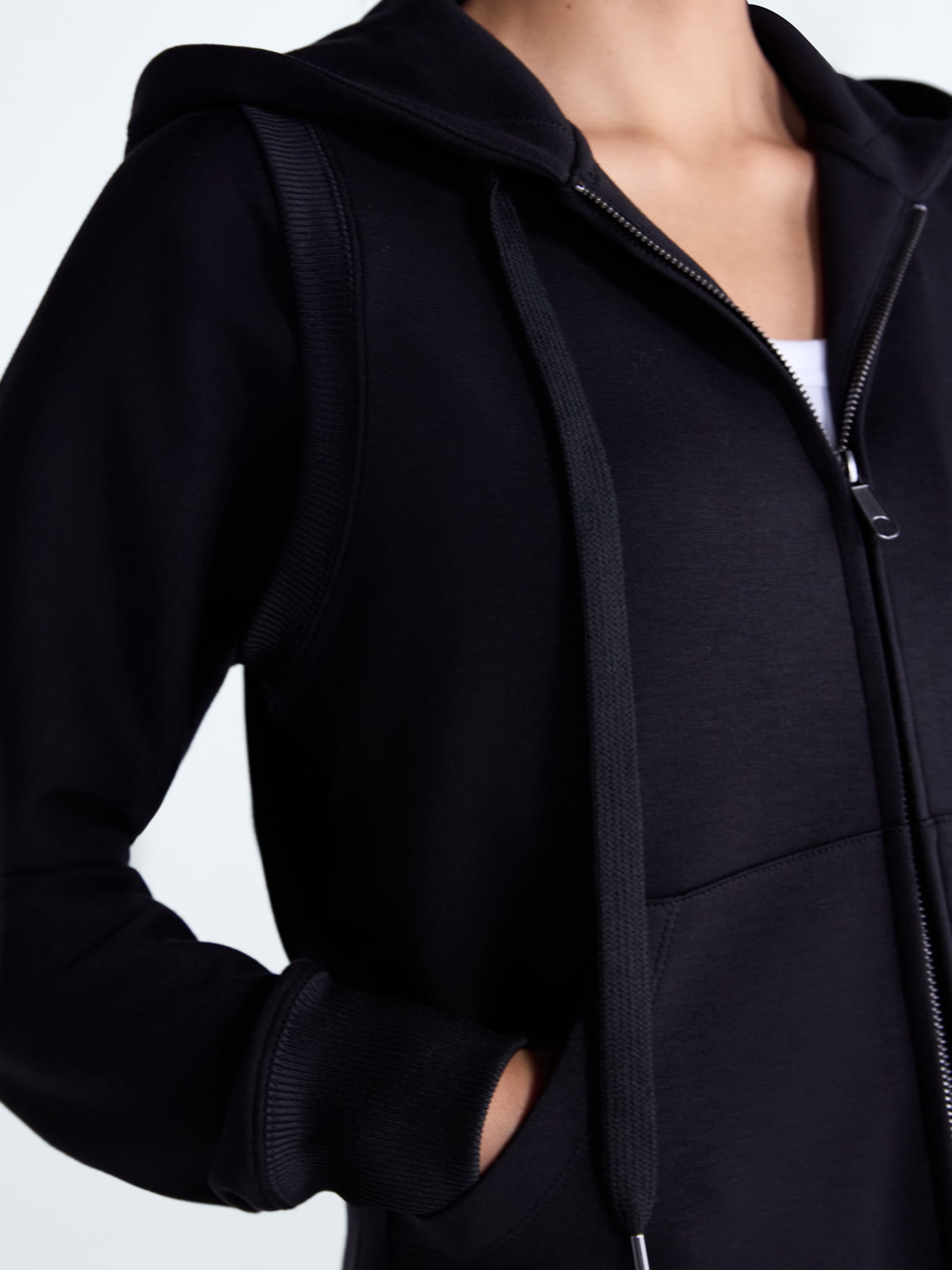 Scoop Women's Scubaknit Sleeveless Hoodie Shrug Set, 2 Piece, Sizes XS-XXL