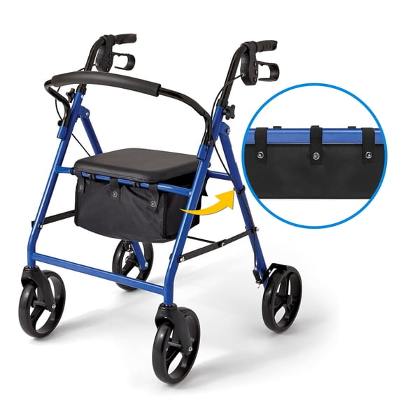 Under Seat Rollator Bag, Large Size Rollator Basket, Under Seat Bag or Tote for Four Wheel Rollator, Walker Underseat Replacement Basket (Black)