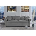thumbnail image 1 of Traditional Living Room Sofa, Linen Upholstered, Light Gray, 1 of 6