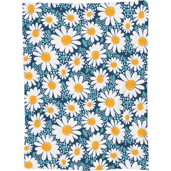for Daisy Blanket Flannel Fleece Daisy Flower Throw Blankets for Adult and Kids Soft Fuzzy Plush Blanket Cozy Lightweight All Seasons for Travel Bed and Couch 50"x40"