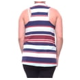 thumbnail image 3 of Almost Famous Womens Striped Hi-Lo Tank Top, Blue, Juniors, Large, 3 of 3